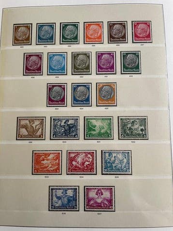 Duitse Rijk 1933/1945 - Behalve de Chicagoreis en blok 2 en, Postzegels en Munten, Gestempeld