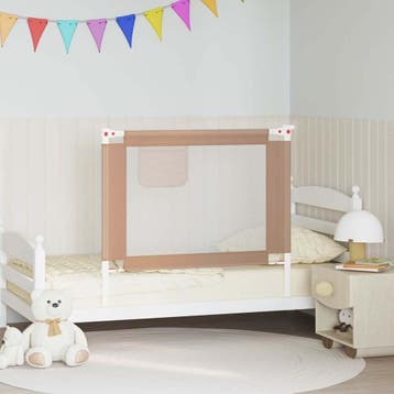 vidaXL Bedhekje peuter 100x25 cm stof taupe, Kinderen en Baby's, Verzenden, Nieuw