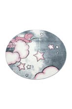 Rond Kindervloerkleed | Kids | Beer | Roze | 160x160 cm, Verzenden, Nieuw