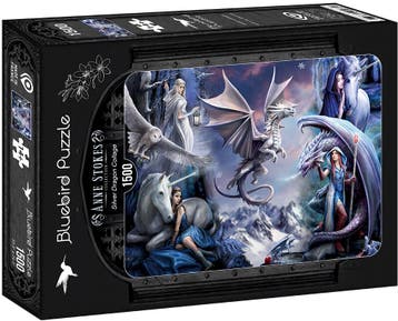 Anne Stokes - Silver Dragon Collage Puzzel (1500 stukjes) |, Verzenden, Nieuw
