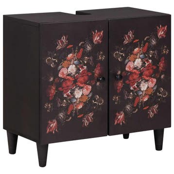 vidaXL Wastafelkast Multikleur 62 x 33 x 58 cm Massief Mango, Huis en Inrichting, Badkamer | Badkamermeubels, Verzenden, Nieuw