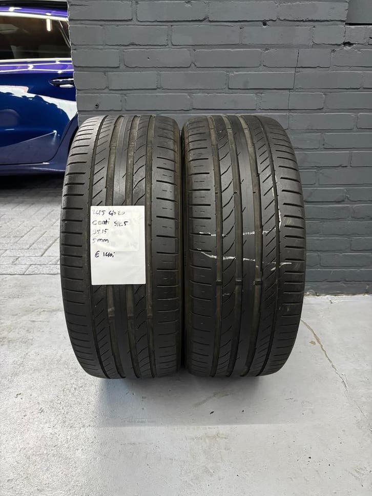 245/40/20 CONTI SPORTCONTACT 5 5MM 2 STUKS €140,- (3515), Auto-onderdelen, Banden en Velgen, 20 inch, Zomerbanden, 245 mm, Personenwagen