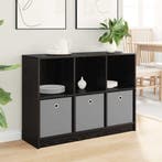 vidaXL Dressoir met lade Zwart Eiken 102 x 32 x 73,5 cm, Huis en Inrichting, Kasten | Dressoirs, 100 tot 150 cm, Verzenden, Nieuw