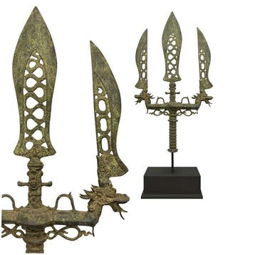 Speer - Trisula dubbele NAGA uit Kraton - Indonesië, Antiek en Kunst, Kunst | Niet-Westerse kunst
