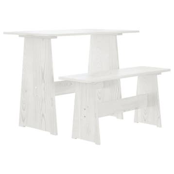 vidaXL Eettafel met bankje REINE massief grenenhout wit, Huis en Inrichting, Tafels | Eettafels, Verzenden, Nieuw