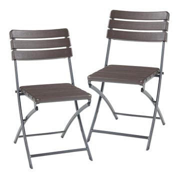 Klapstoel Lillestrøm set van 2 tuinstoelen 81x46x58 cm houtl, Tuin en Terras, Verzenden, Nieuw
