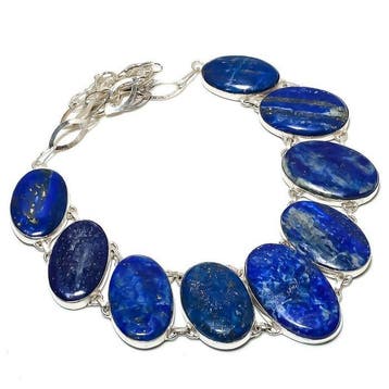 Lapis lazuli - Lapis Lazuli collier vintage - Halsketting -