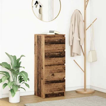 vidaXL Dressoir 37,5x35x99 cm spaanplaat oud hout, Minder dan 50 cm, Verzenden, Nieuw, 25 tot 50 cm