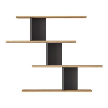 Wandrek Hökkomi 78x99x15 cm houtkleurig en antraciet [en.cas, Huis en Inrichting, Woonaccessoires | Wandplanken en Boekenplanken