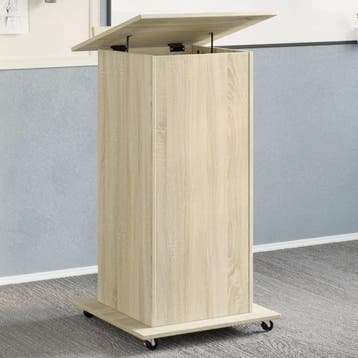 vidaXL Lessenaar met wielen en lade 55x55x107 cm hout sonoma, Verzenden, Nieuw
