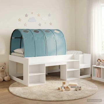 vidaXL Hoge Bedframe voor Kinderen met Opslag 3 st Wit en, Verzenden, Nieuw, Wit, Hout