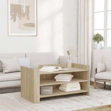 vidaXL Salontafel 100x50x50 cm bewerkt hout sonoma, 100 tot 150 cm, Verzenden, Nieuw, 50 tot 100 cm