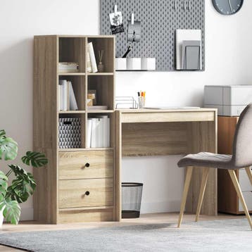vidaXL Bureau Sonoma Eiken 125,5 x 40 x 127 cm 2 st, Verzenden, Nieuw