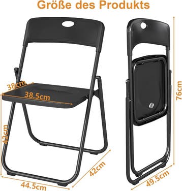 Klapstoelen - Vouwstoelen - Set van 4 - Eettafelstoelen - Zw, Verzenden, Zo goed als nieuw