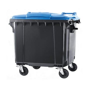 Afvalcontainer 660 liter Grijs met Blauwe Deksel -, Huis en Inrichting, Verzenden, Nieuw