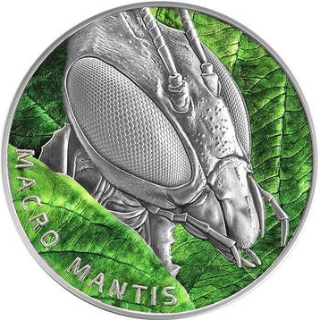 Niue. 5 Dollars 2022 Macro Insects - Macro Mantis Ag