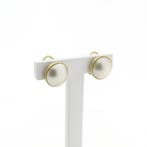 Gouden parel oorclips (Oorbellen), Gebruikt, Overige kleuren, Ophalen of Verzenden, Met edelsteen