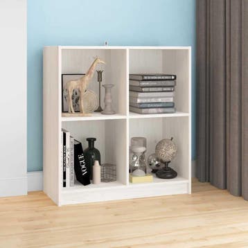 vidaXL Dressoir 70x33x76 cm massief grenenhout wit, Verzenden, Nieuw, 50 tot 100 cm, Grenenhout