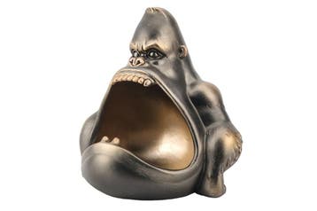 Decoratieschaal KING APE 35 cm met opbergvak, bronskleurig -, Ophalen of Verzenden, Nieuw