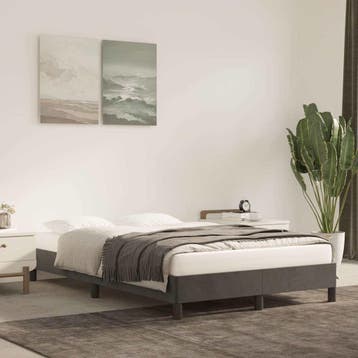 vidaXL Bedframe zonder matras 120x200 cm fluweel donkergrijs, Verzenden, Nieuw, Twijfelaar, 120 cm