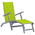 Terrasstoel met voetensteun en kussen massief acaciahout, Tuin en Terras, Tuinstoelen, Verzenden, Nieuw