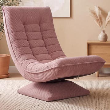 Fauteuil Aberdeen donkerroze ribstof, 5-standen verstelba..., Huis en Inrichting, Verzenden