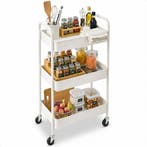 2dekans | Keuken trolley op Wieltjes - 3 laags - Keukenrek -, Huis en Inrichting, Ophalen of Verzenden, Zo goed als nieuw