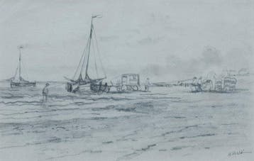 Hendrick Hulk (1842-1937) - Hollands Strandgezicht - NO