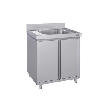 GGM Gastro | Spoelkast ECO - RVS - 800x700mm - met 1 |, Verzenden, Nieuw in verpakking, RVS Meubilair