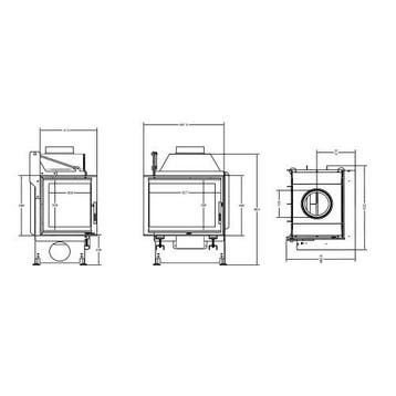 Inbouw Houtkachel Quattro 50 L Links Open Side, Nieuw