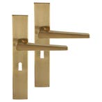 Differnz Rotterdam deurkruk vierkant schild - sleutel 56 mm, Ophalen of Verzenden, Nieuw, Koper of Messing, Klink of Kruk