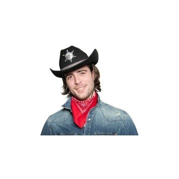 Western cowboyhoed zwart met sheriff ster - Cowboyhoeden, Verzenden, Nieuw