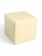 vdm. poef, beige kunstleder, Overige plaatsen, Ophalen of Verzenden, Gebruikt, Stoel