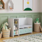 Kinderrek Høylandet met zitbank 76x112x40 cm wit en mintgroe, Verzenden, Nieuw