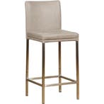 Set van 4 Leren barkrukken Break laag - Vintage Lightgrey, Ophalen of Verzenden, Nieuw, Leer