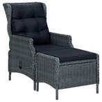 vidaXL Tuinstoel verstelbaar met voetenbankje poly rattan, Tuin en Terras, Tuinstoelen, Verzenden, Nieuw