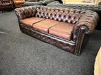 Chesterfield Maarssen ! Bruin Leren Chesterfield 3 Zits Bank, Huis en Inrichting, Banken | Bankstellen, Ophalen, Gebruikt, CHESTERFIELD