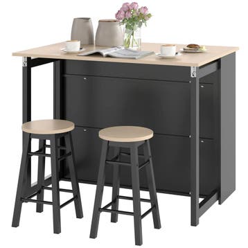 TRUUSK Bartafel Met Barkruk Set - 3-delige Eettafel Set - Kl, Huis en Inrichting, Kasten | Wandmeubels, Verzenden, Nieuw