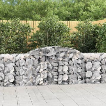 vidaXL Schanskorven 4 st gewelfd 300x50x80/100 cm, Tuin en Terras, 100 cm of meer, Verzenden, Nieuw, Metaal