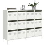 vidaXL Dressoir 135x39x103,5 cm koudgewalst staal wit, Verzenden, Nieuw, Metaal