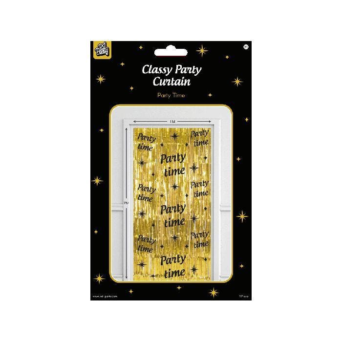 Classy Party Curtain Party Time, Hobby en Vrije tijd, Feestartikelen, Verjaardag, Versiering, Nieuw, Verzenden