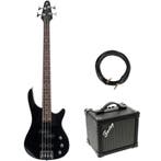 Fazley FMB118 Black elektrische basgitaar + versterker +, Muziek en Instrumenten, Verzenden, Nieuw