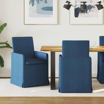 vidaXL Eettafelstoelen 2 st Stof Blauw 57 x 67 x 95 cm, Verzenden, Nieuw