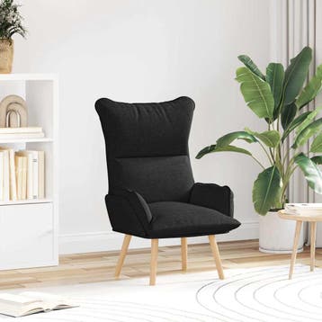 vidaXL Fauteuil Zwart 69 x 74 x 93 cm Stof en multiplex, Verzenden, Nieuw