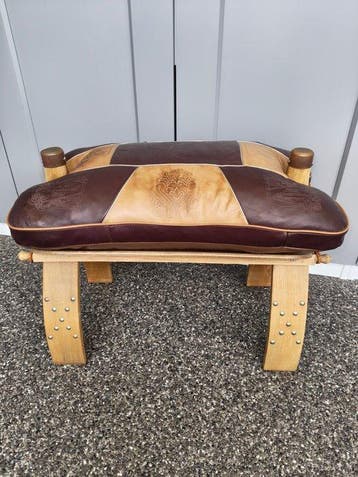 Kruk - Hout, Leder - Kamelenkruk, Antiek en Kunst