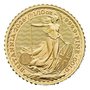 1/10 oz - Goud .999 - 2026 Britannia Goldmünze - Zonder
