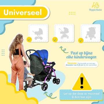 HeppieBabie Meerijdplankje Met Zitje - Let Op Afmetingen! -, Kinderen en Baby's, Kinderwagens en Combinaties, Ophalen of Verzenden