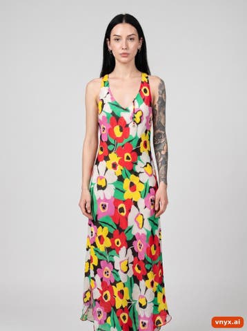 Va bene Maxi Dress Dames maat S Multicolour Vintage, Kleding | Dames, Ophalen of Verzenden, Nieuw
