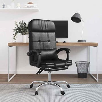 vidaXL Massage Relaxfauteuil voor op kantoor zwart kunstleer, Verzenden, Nieuw