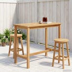 vidaXL Bartafel Naturel 110 x 60 x 105 cm Massief Teakhout, Tuin en Terras, Tuintafels, Verzenden, Nieuw